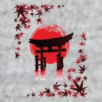 Torii Arch Sunset Maple Leaves Red Sun Toddler T-Shirt thumb 2