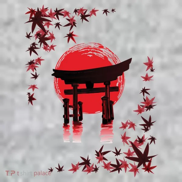 Torii Arch Sunset Maple Leaves Red Sun Toddler T-Shirt