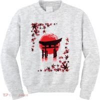 Torii Arch Sunset Maple Leaves Red Sun Kids Sweatshirt thumb 0