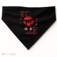 Torii Arch Sunset Maple Leaves Red Sun USA-Made Doggie Bandana thumb 0