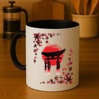 Torii Arch Sunset Maple Leaves Red Sun Coffee Mug thumb 4