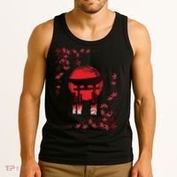 Torii Arch Sunset Maple Leaves Red Sun Tank Top thumb 3