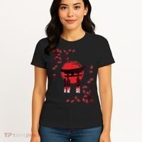 Torii Arch Sunset Maple Leaves Red Sun Women's T-Shirt thumb 4