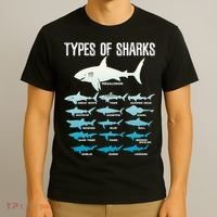 Types Of Sharks Marine Biologist 16 Shark Lovers Gift T-Shirt thumb 3