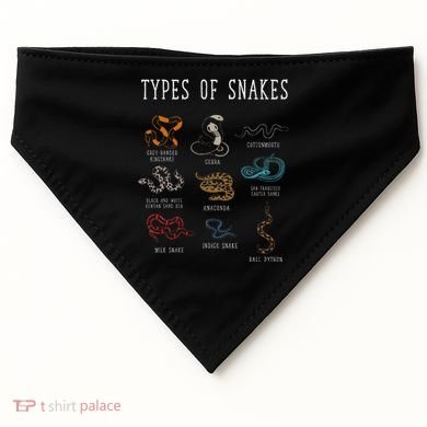 Types Of Snakes Educational Serpent 9 Different Snake USA-Made Doggie Bandana