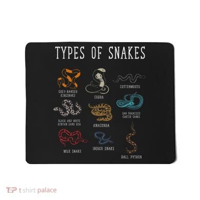 Types Of Snakes Educational Serpent 9 Different Snake Mousepad