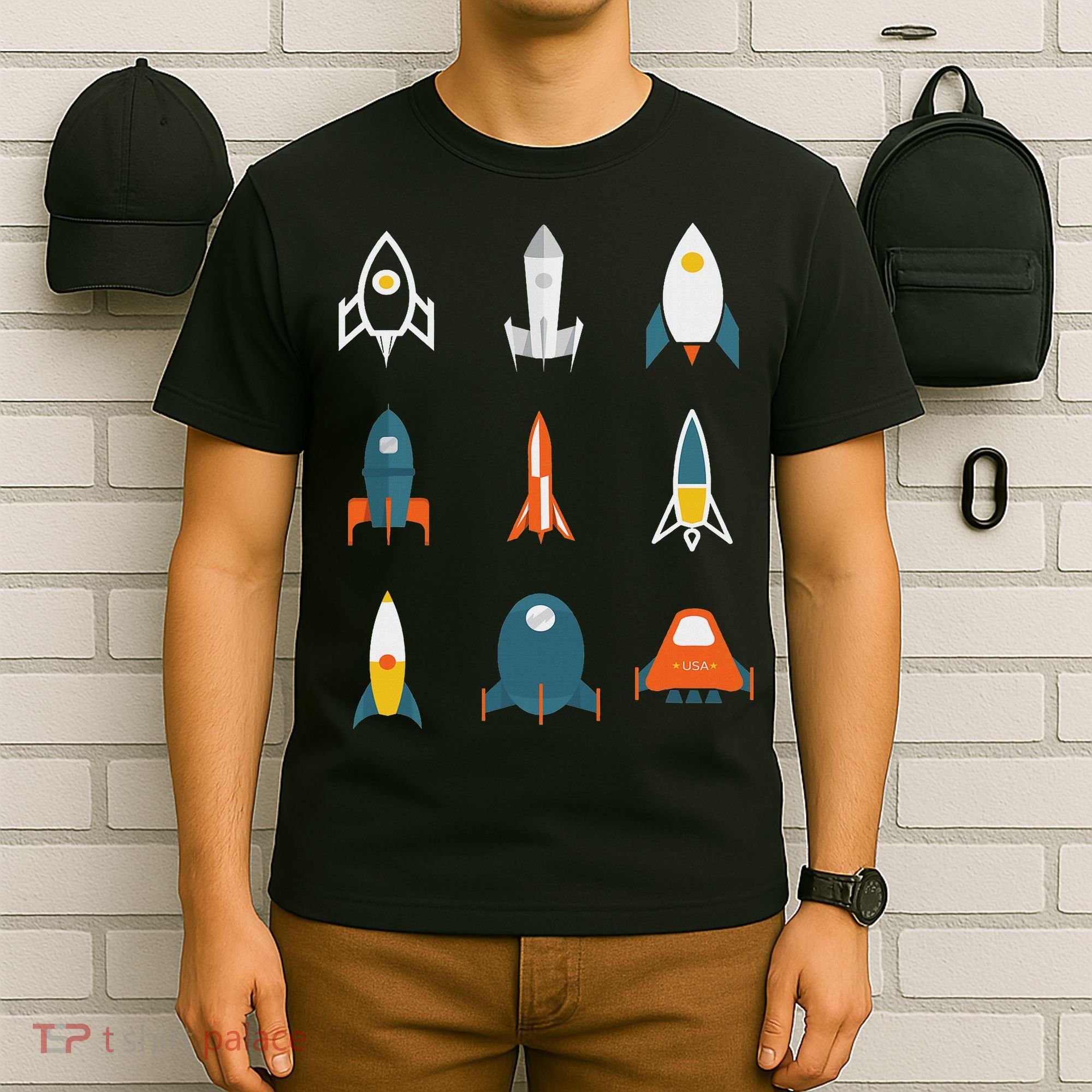 Types Of Space Rockets Astronaut Gif T-Shirt