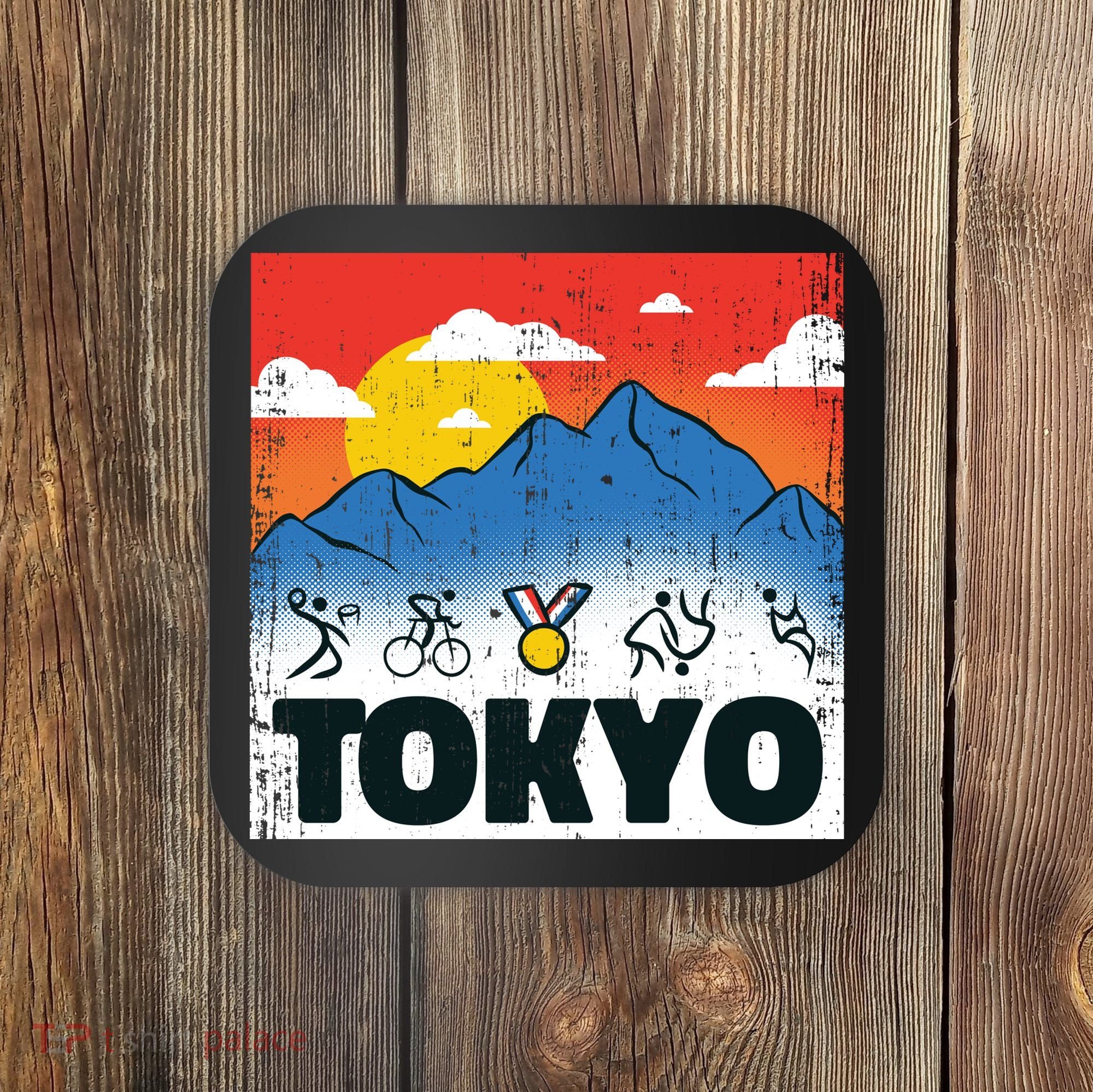 Tokyo Olympics Stick Figures Coaster