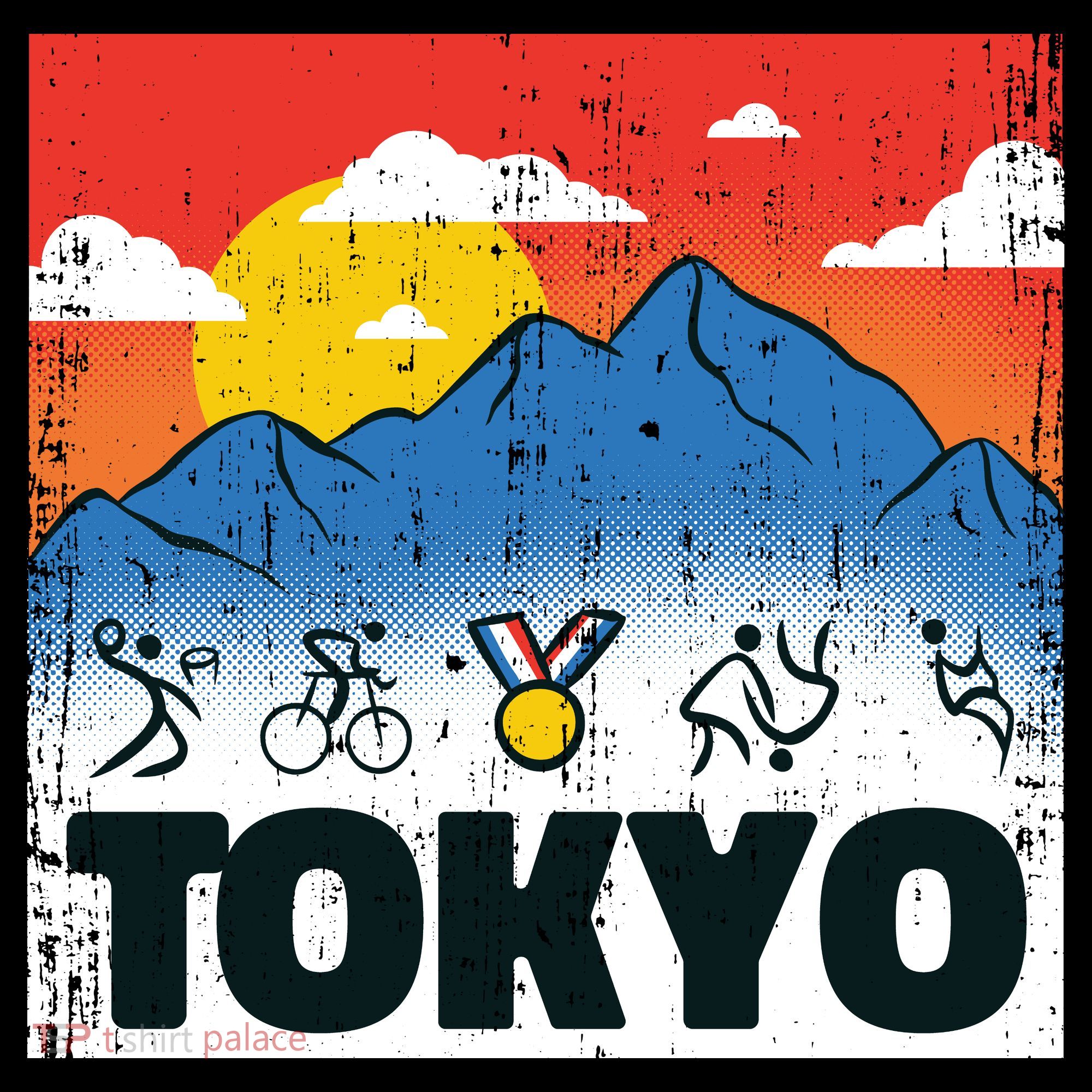 Tokyo Olympics Stick Figures Coaster