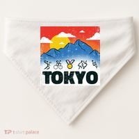 Tokyo Olympics Stick Figures USA-Made Doggie Bandana thumb 0