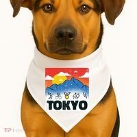 Tokyo Olympics Stick Figures USA-Made Doggie Bandana thumb 1