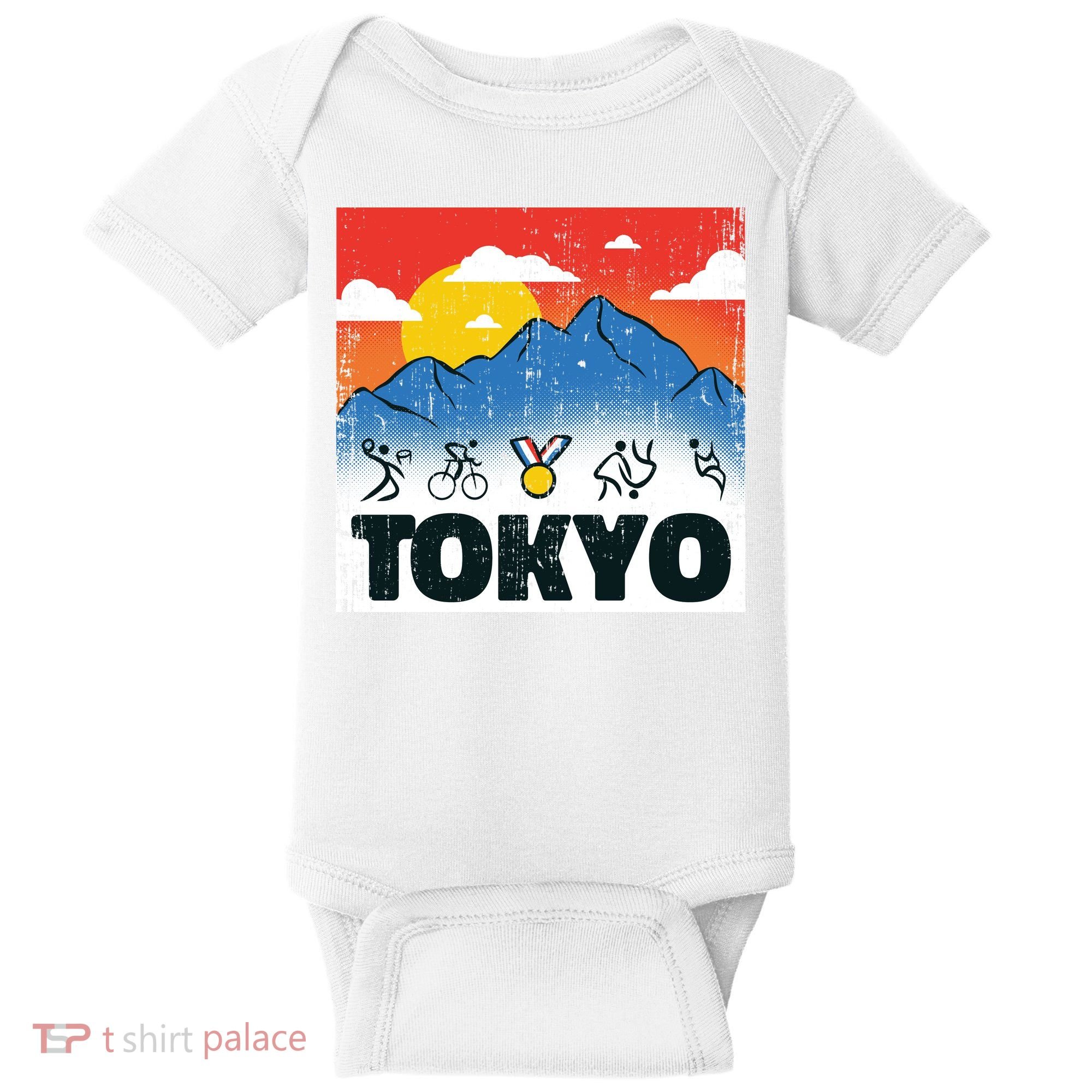 Tokyo Olympics Stick Figures Baby Bodysuit