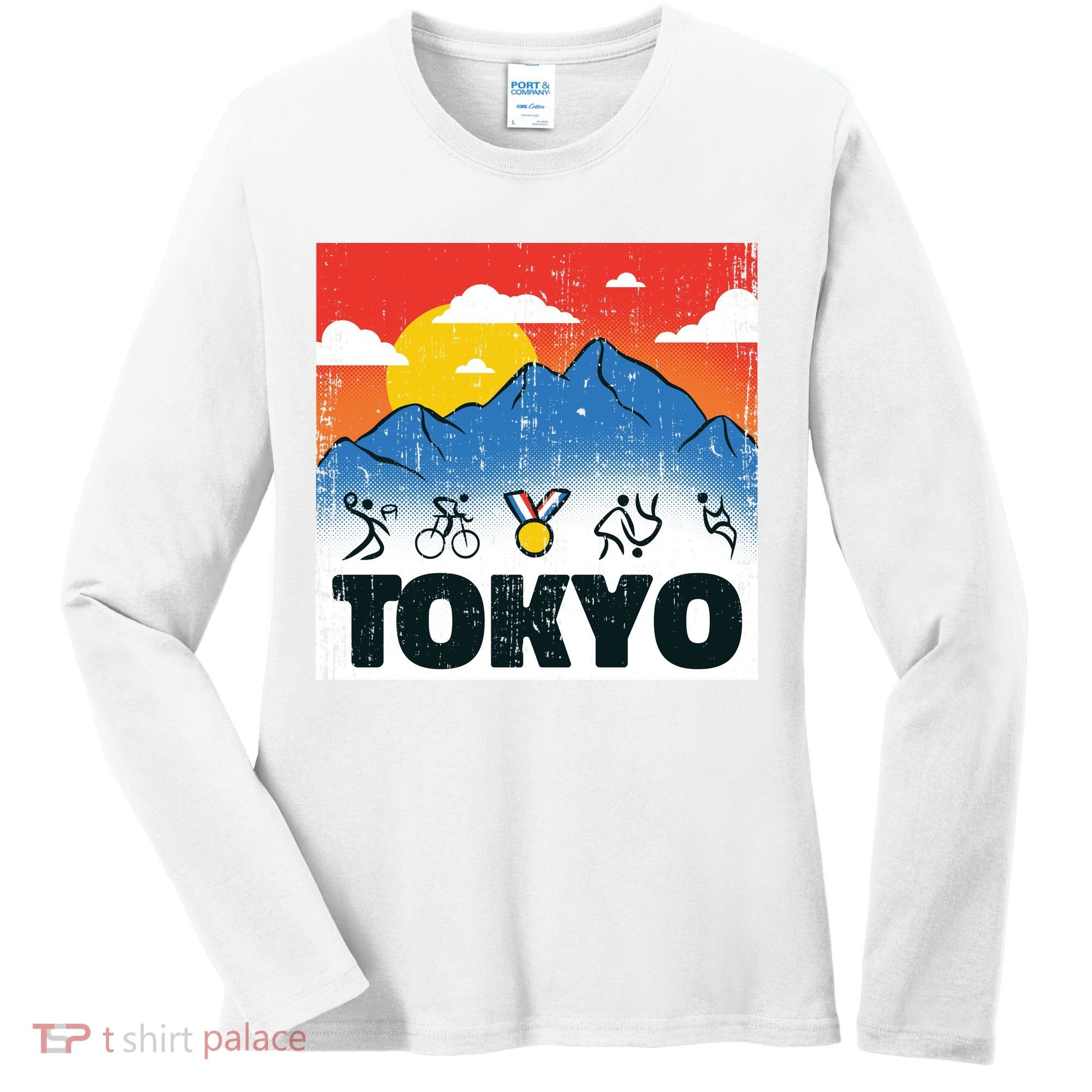 Tokyo Olympics Stick Figures Women's Long Sleeve Shirt