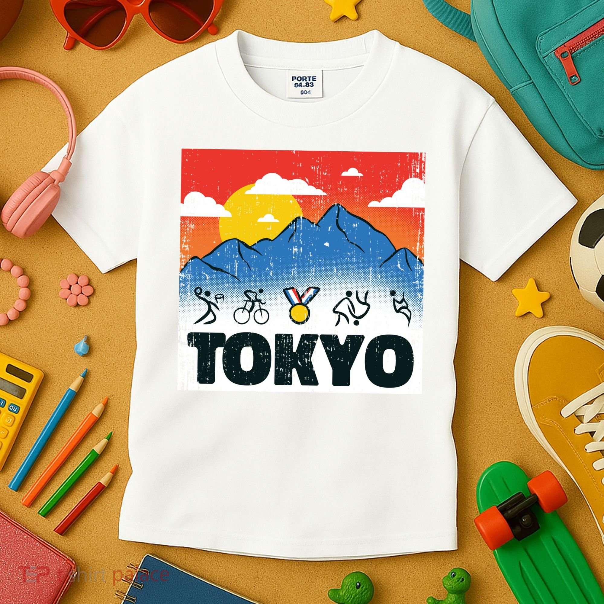 Tokyo Olympics Stick Figures Kids T-Shirt