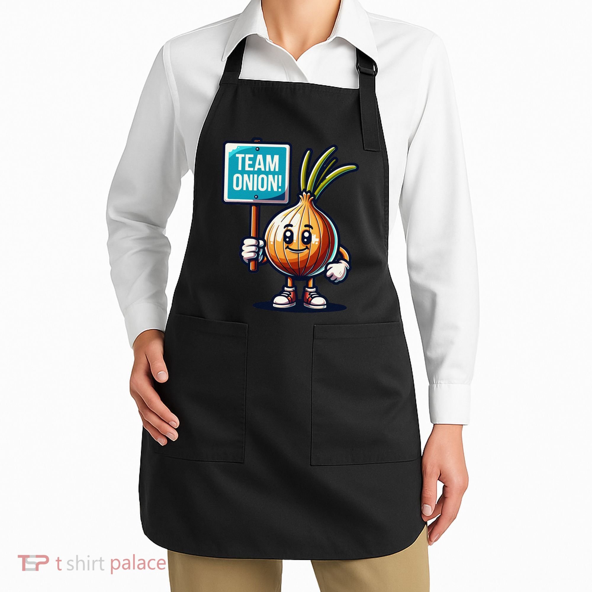 Team Onion Sweet Onion Mascot Funny Vegetable Apron