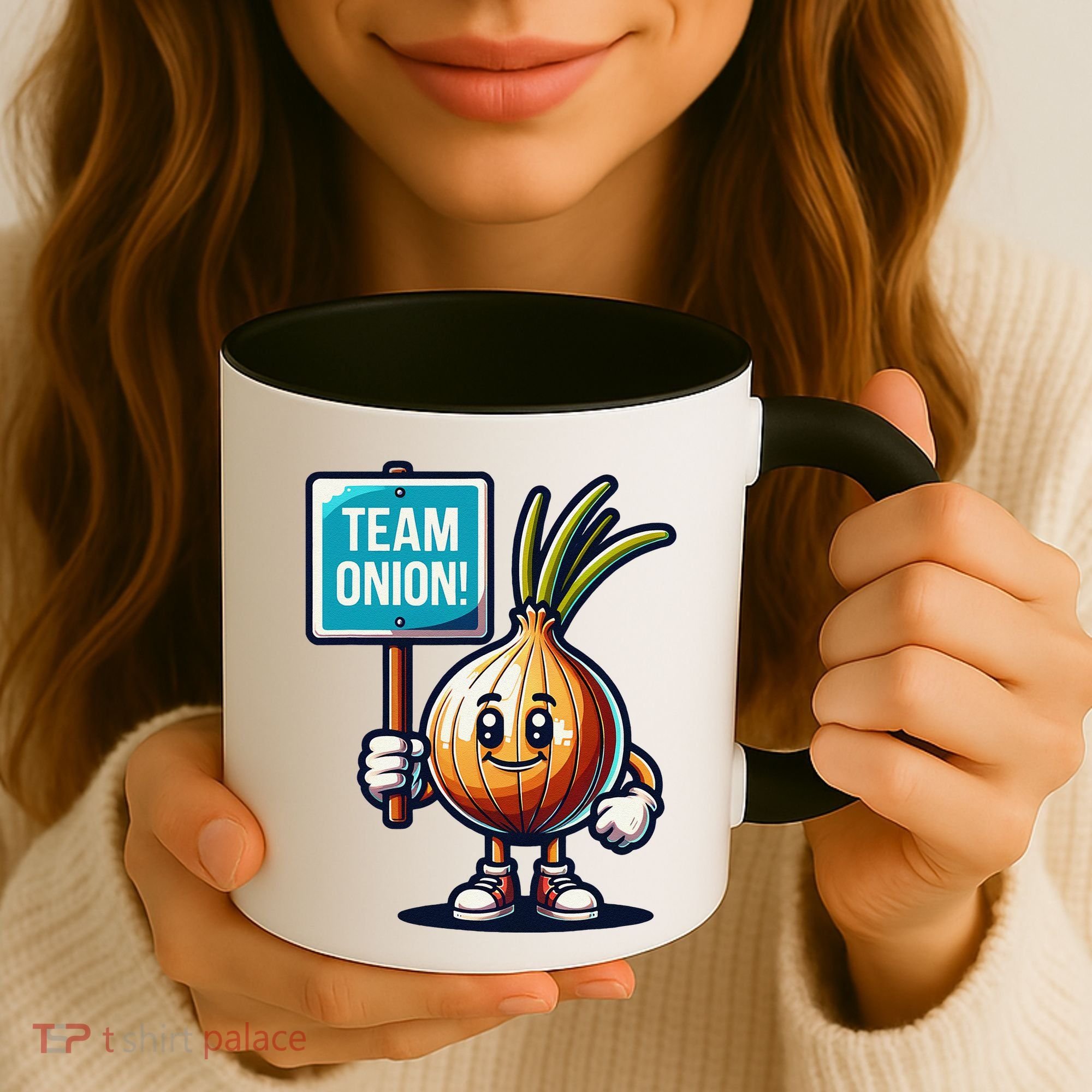 Team Onion Sweet Onion Mascot Funny Vegetable Coffee Mug