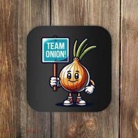Team Onion Sweet Onion Mascot Funny Vegetable Coaster thumb 0