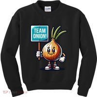 Team Onion Sweet Onion Mascot Funny Vegetable Kids Sweatshirt thumb 0
