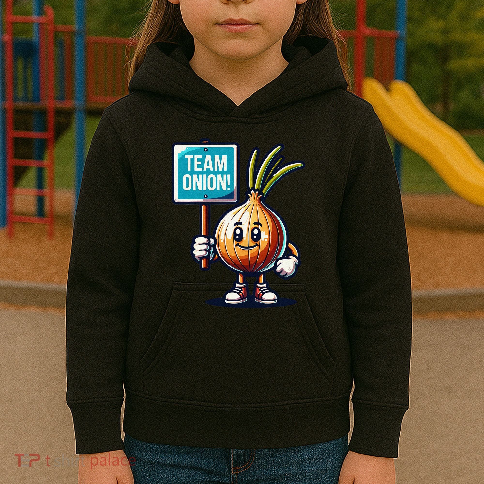 Team Onion Sweet Onion Mascot Funny Vegetable Kids Hoodie