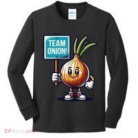Team Onion Sweet Onion Mascot Funny Vegetable Kids Long Sleeve Shirt thumb 0