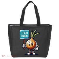 Team Onion Sweet Onion Mascot Funny Vegetable Tote Bag thumb 0