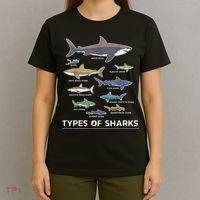Types of Shark Megalodon Great White Nurse Shark T-Shirt thumb 4