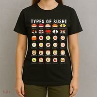Types Of Sushi Sushi Nigiri Sashimi Salmon T-Shirt thumb 4
