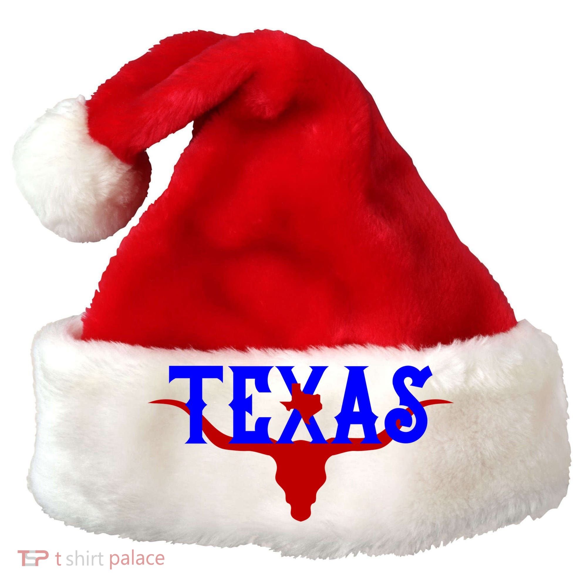 Texas Original State Longhorn Logo Santa Hat