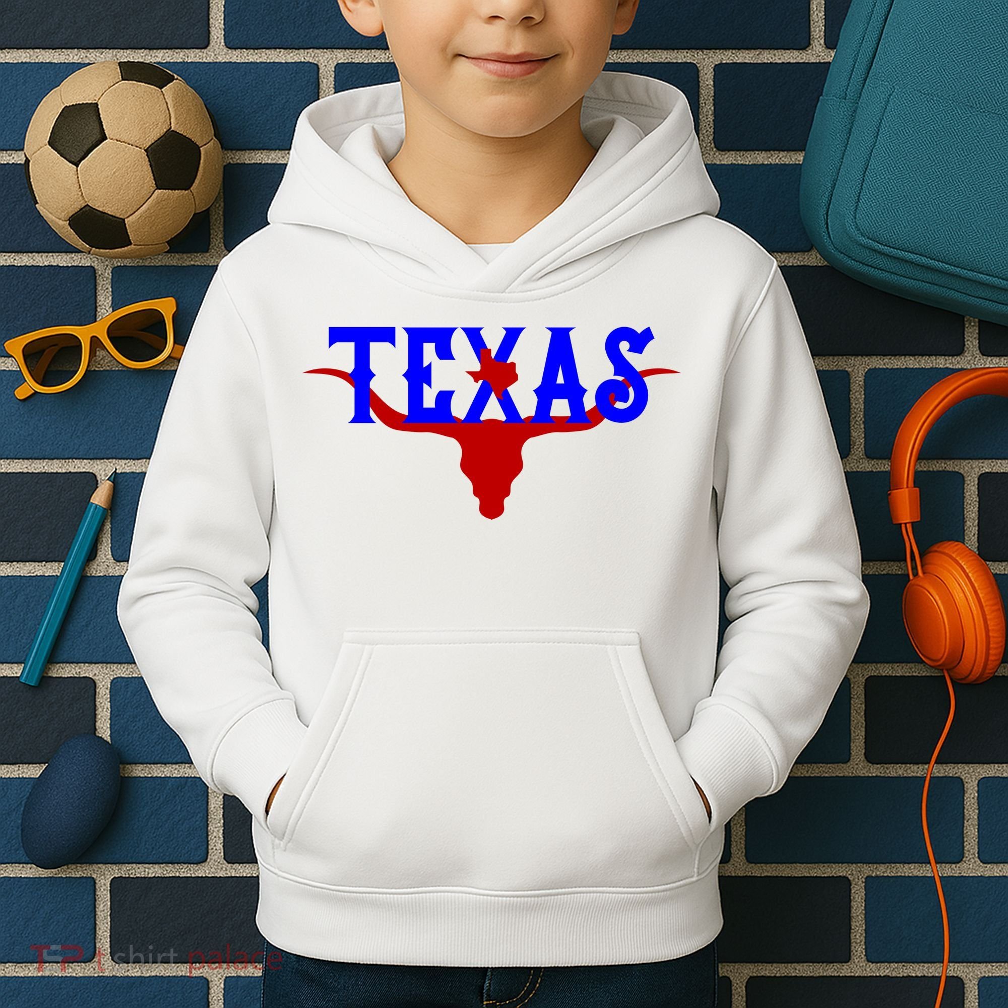 Texas Original State Longhorn Logo Kids Hoodie