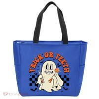 Trick Or Teeth Dentist Funny Halloween Costume Dental Squad Funny Gift Tote Bag thumb 0