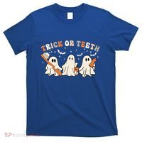Trick Or Teeth Funny Boo Retro Groovy Style Dental Halloween Cute Gift T-Shirt thumb 0