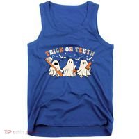 Trick Or Teeth Funny Boo Retro Groovy Style Dental Halloween Cute Gift Tank Top thumb 0