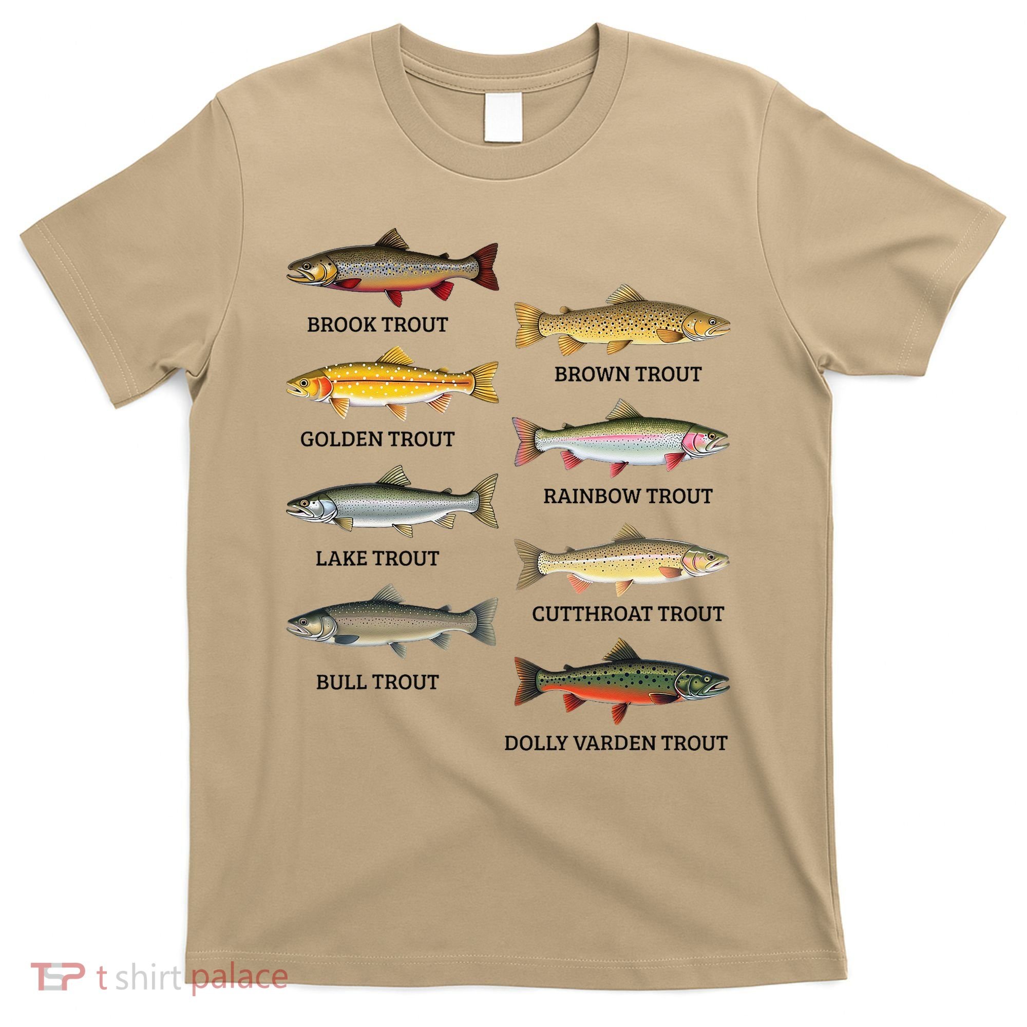 Types Of Trout Fish Trout Species Chart Ichthyology Guide T-Shirt