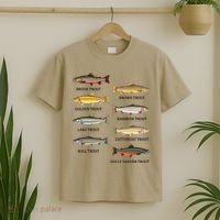 Types Of Trout Fish Trout Species Chart Ichthyology Guide T-Shirt thumb 2