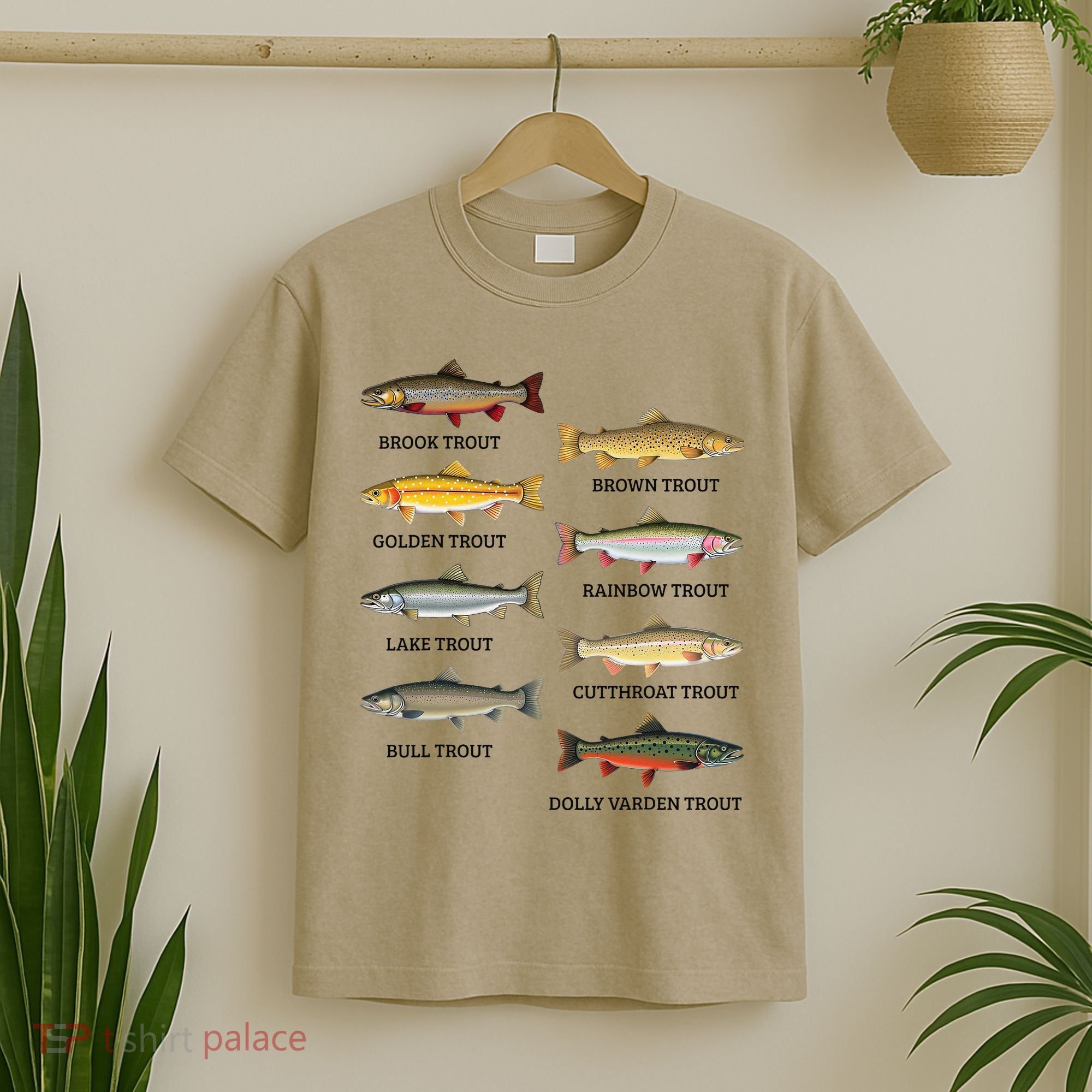 Types Of Trout Fish Trout Species Chart Ichthyology Guide T-Shirt