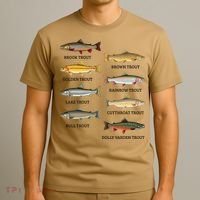 Types Of Trout Fish Trout Species Chart Ichthyology Guide T-Shirt thumb 3