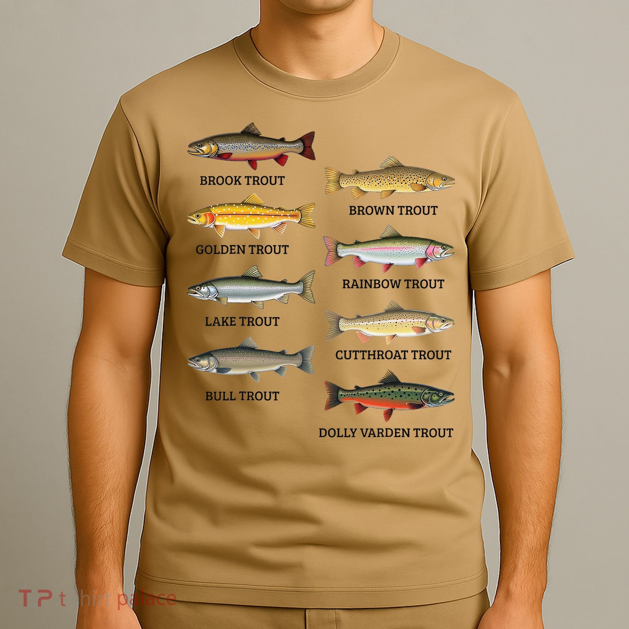 Types Of Trout Fish Trout Species Chart Ichthyology Guide T-Shirt