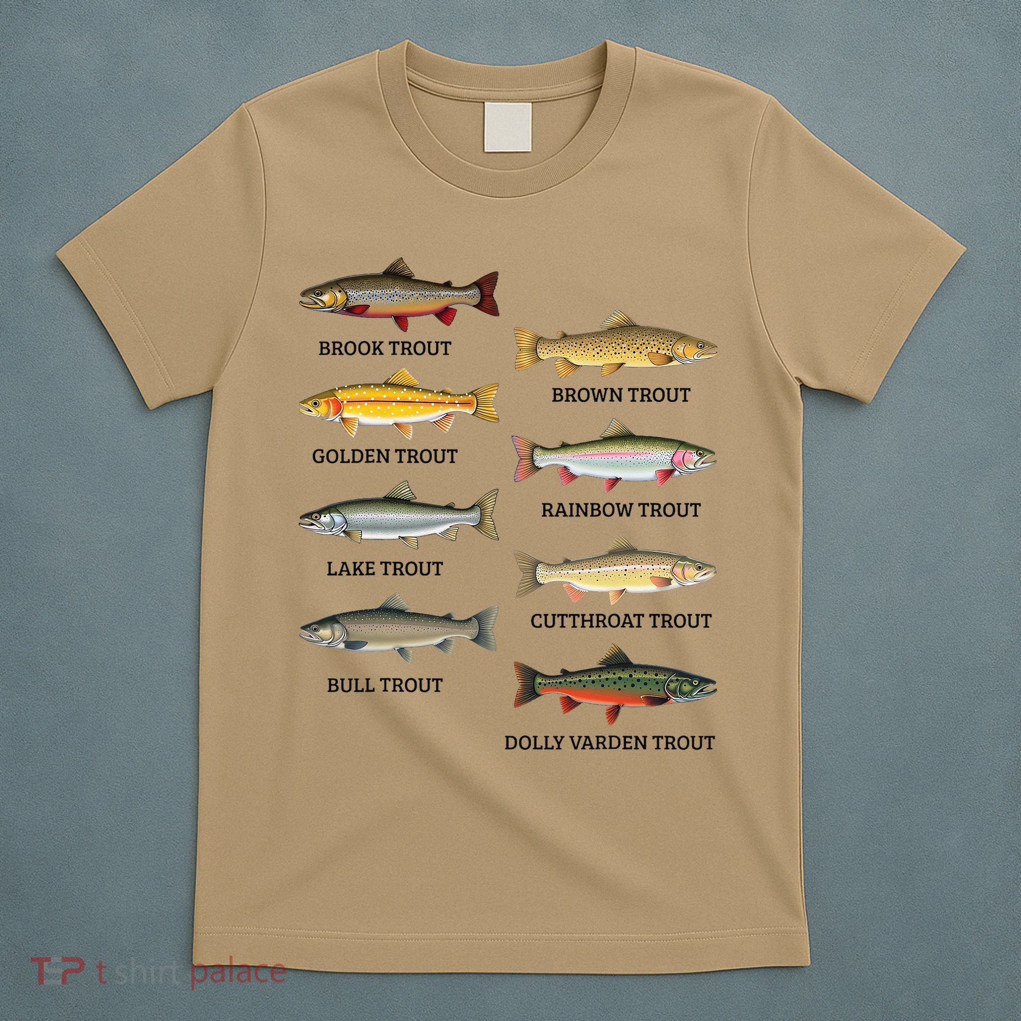 Types Of Trout Fish Trout Species Chart Ichthyology Guide T-Shirt