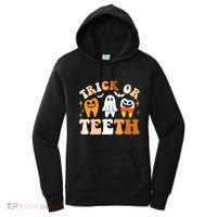 Trick Or Teeth Funny Dental Spooky Halloween Treat Dentist Gift Women's Hoodie thumb 0