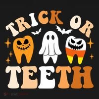 Trick Or Teeth Funny Dental Spooky Halloween Treat Dentist Gift Women's Hoodie thumb 2
