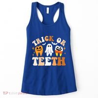 Trick Or Teeth Funny Dental Spooky Halloween Treat Dentist Gift Women's Tank Top thumb 0