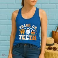 Trick Or Teeth Funny Dental Spooky Halloween Treat Dentist Gift Women's Tank Top thumb 2