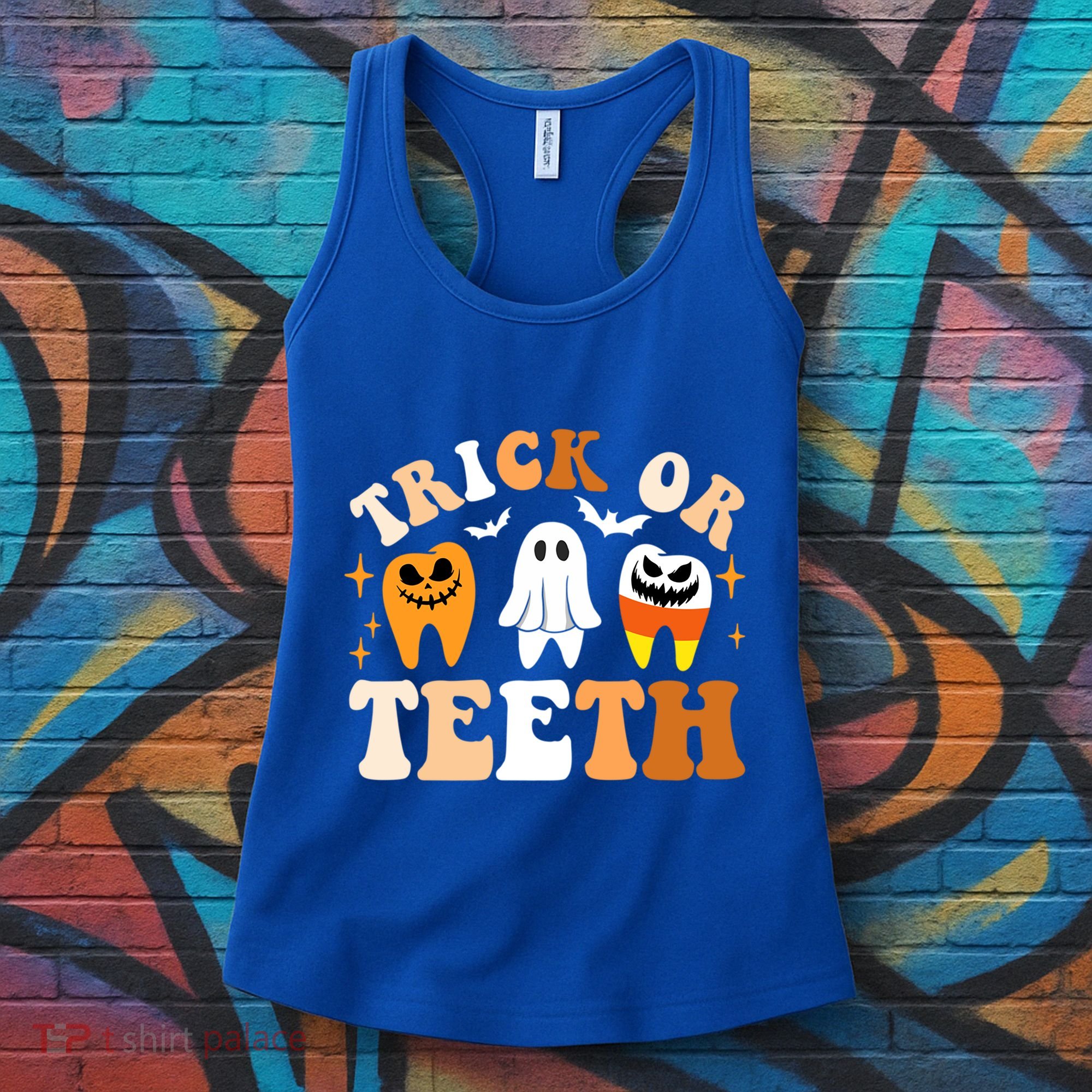 Trick Or Teeth Funny Dental Spooky Halloween Treat Dentist Gift Women's Tank Top