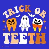Trick Or Teeth Funny Dental Spooky Halloween Treat Dentist Gift Women's Long Sleeve Shirt thumb 2