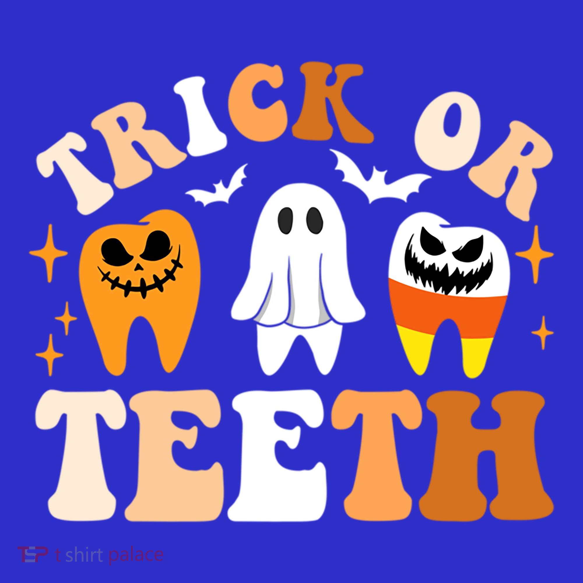 Trick Or Teeth Funny Dental Spooky Halloween Treat Dentist Gift Women's Long Sleeve Shirt