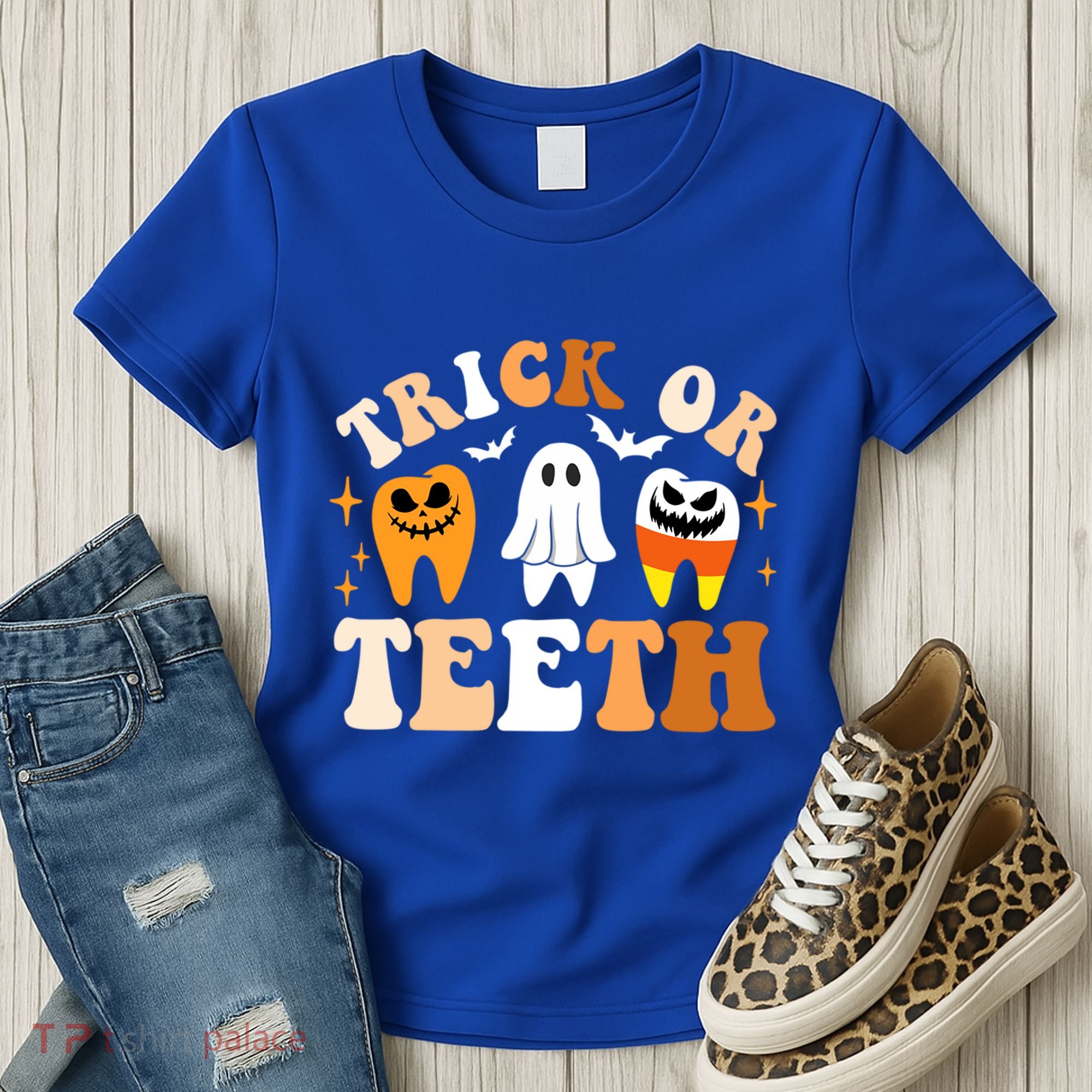 Trick Or Teeth Funny Dental Spooky Halloween Treat Dentist Gift Women's T-Shirt