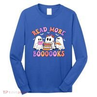 Trick Or Teach Read More Boooooks Teacher Ghost Halloween Gift Long Sleeve Shirt thumb 0