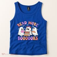 Trick Or Teach Read More Boooooks Teacher Ghost Halloween Gift Tank Top thumb 2