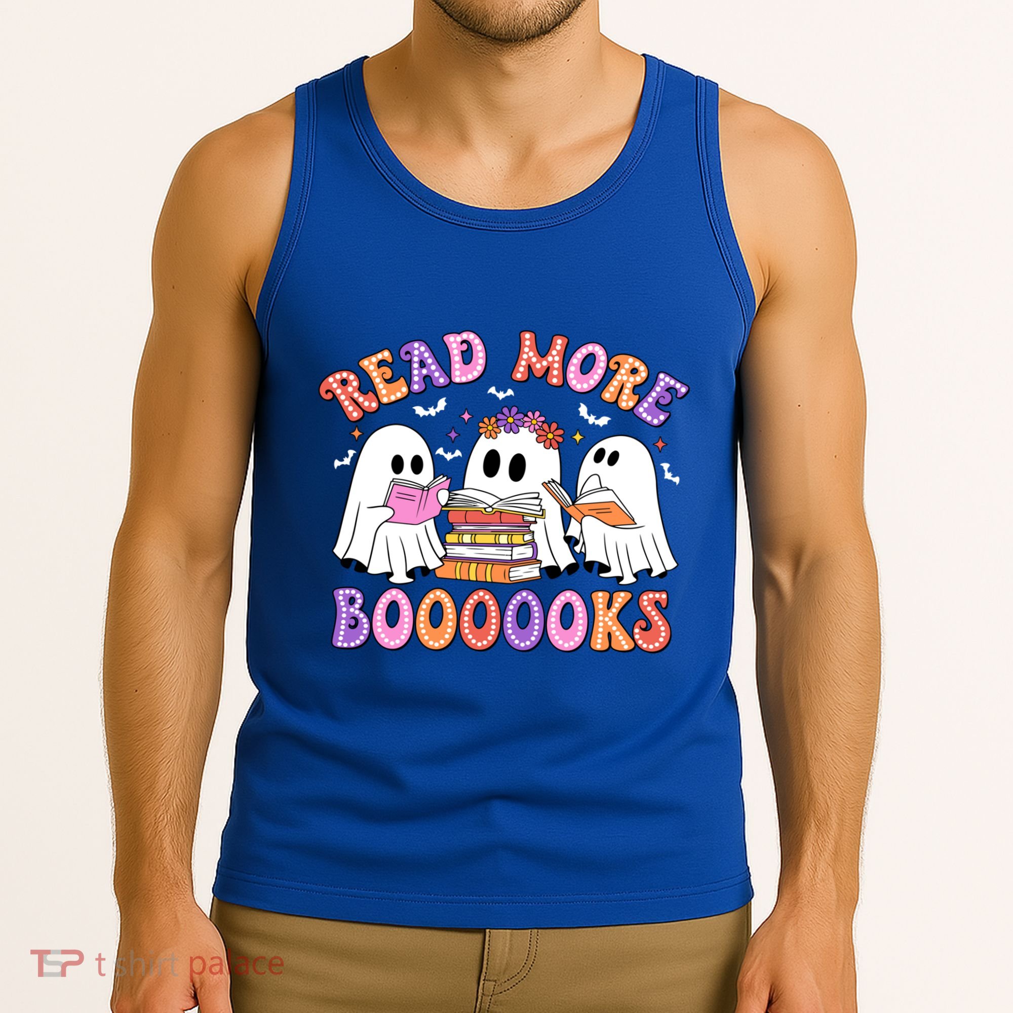 Trick Or Teach Read More Boooooks Teacher Ghost Halloween Gift Tank Top