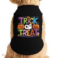 Trick Or Treat Halloween Cool Logo Doggie Tank thumb 0